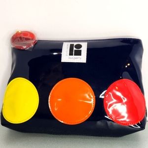 Lisa Perry for Estee Lauder NWOT color patch navy‎ vinyl cosmetic bag